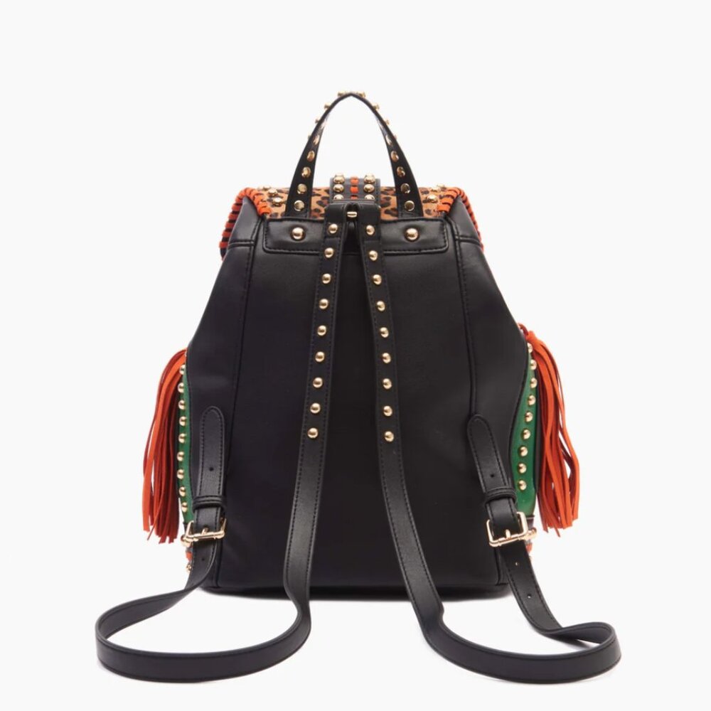 Prada Multicolor Leopard Fringe Leather Backpack - Picture 2 of 4